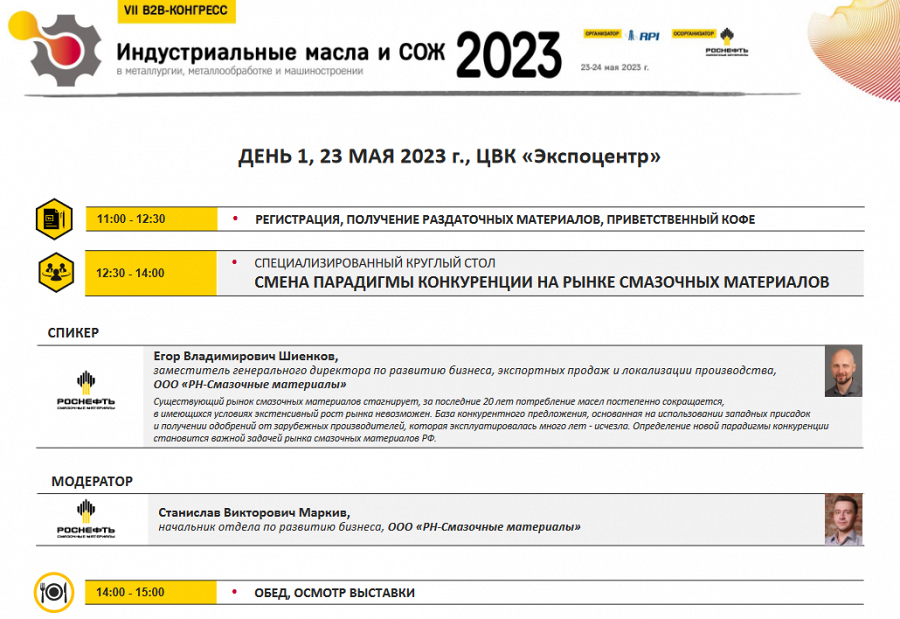 Программа первого дня конгресса в рамках выставки "Металлообработка 2023".