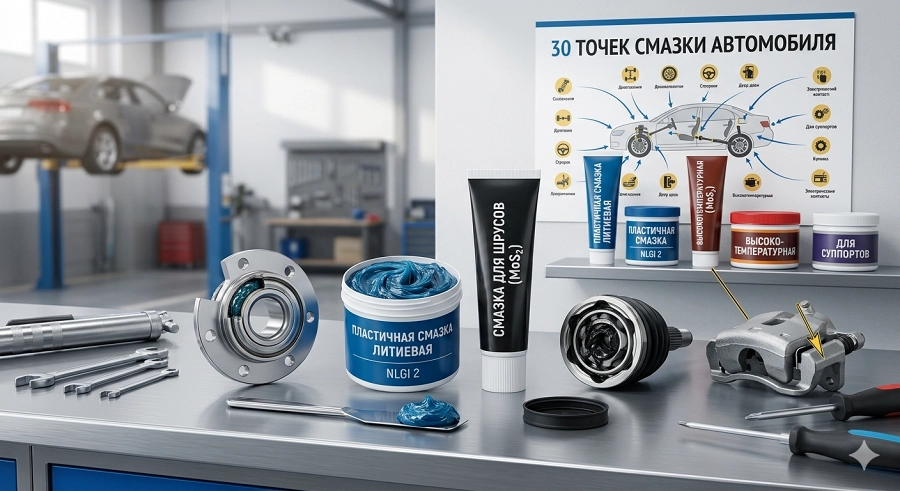 Иллюстрация к статье Секретное оружие против износа: как банка правильной смазки спасет ваш бюджет и 30 узлов автомобиля