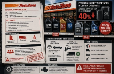 Служебная записка AutoZone предупредила о возможном дефиците моторных масел до 40%