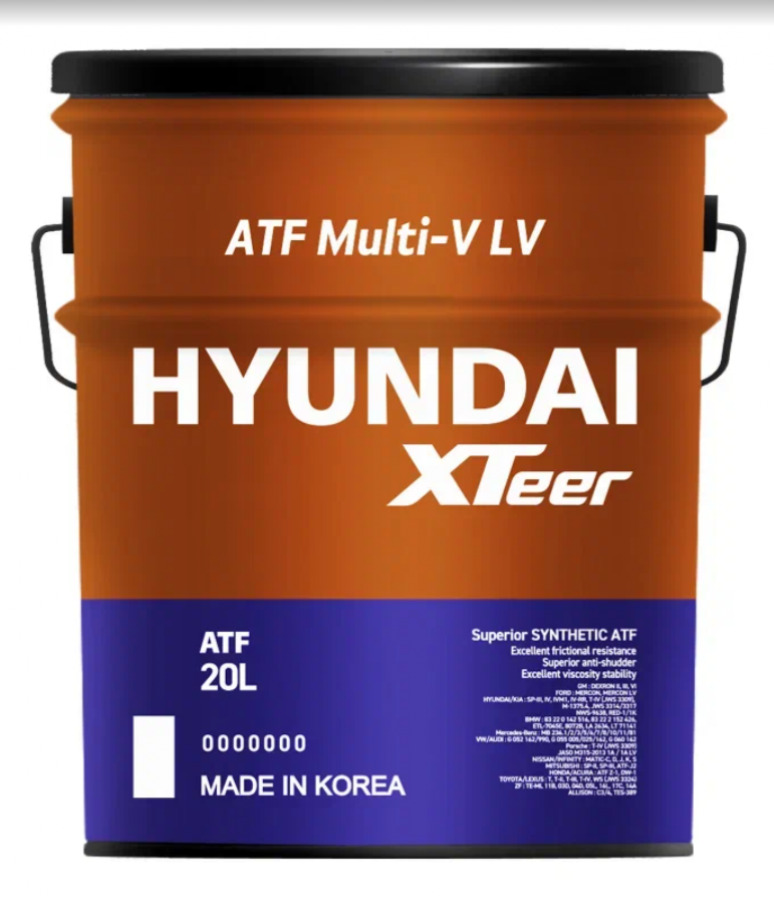 HYUNDAI Xteer ATF Multi V LV, 20L, артикул Mobil 1121411