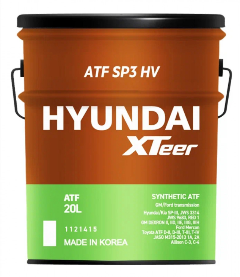 HYUNDAI XTeer ATF SP3 HV, 20L, артикул Mobil 1121415