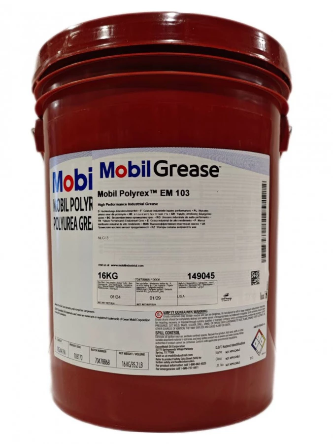 Mobil Polyrex EM 103 16KG, артикул Mobil 149045