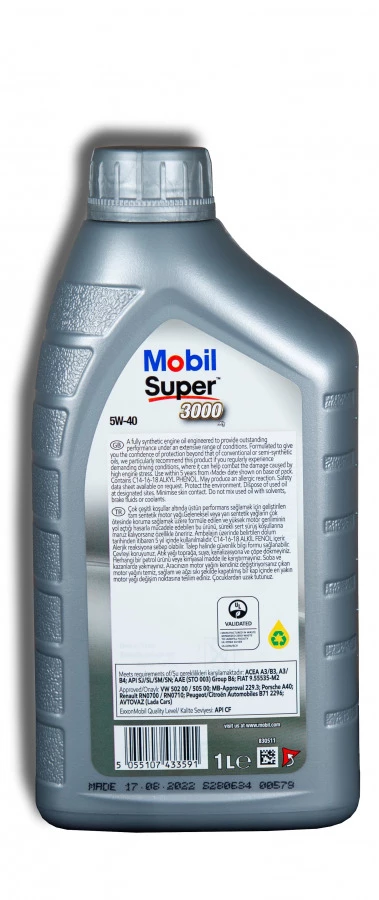 Моторное масло Mobil Super 3000 x1 5W-40 1L - купить по выгодной цене в ...