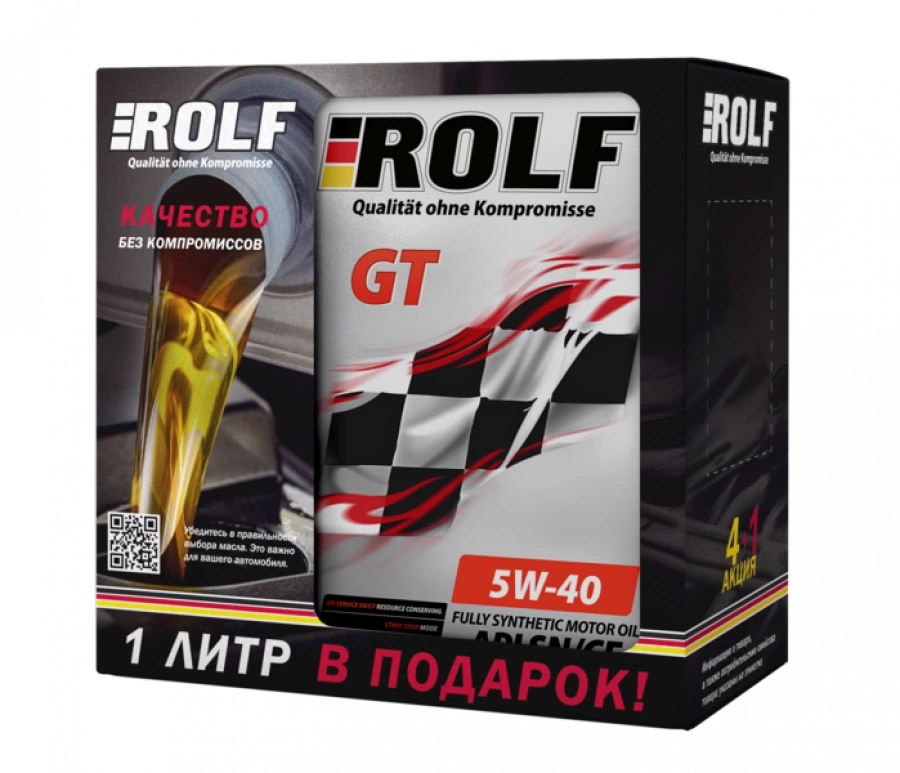 ROLF Energy SAE 5W-40 A3/В4, SN/CF (металл), 1X(4L+1L)шт, артикул Mobil 102477