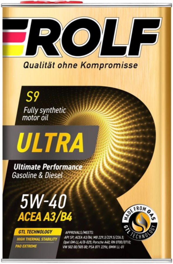 ROLF ULTRA SAE 5W-40 ACEA A3/B4 API SP, (металл), 1L, артикул Mobil 323104