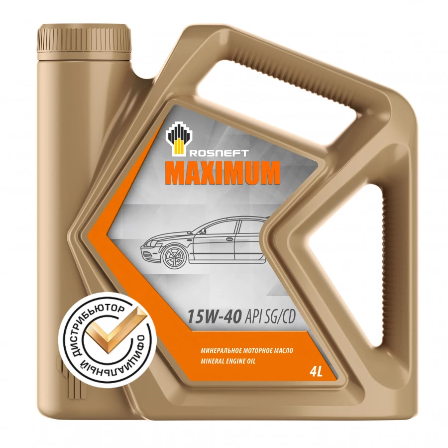 ROSNEFT Maximum 15W–40, 4L, артикул Mobil 40814442