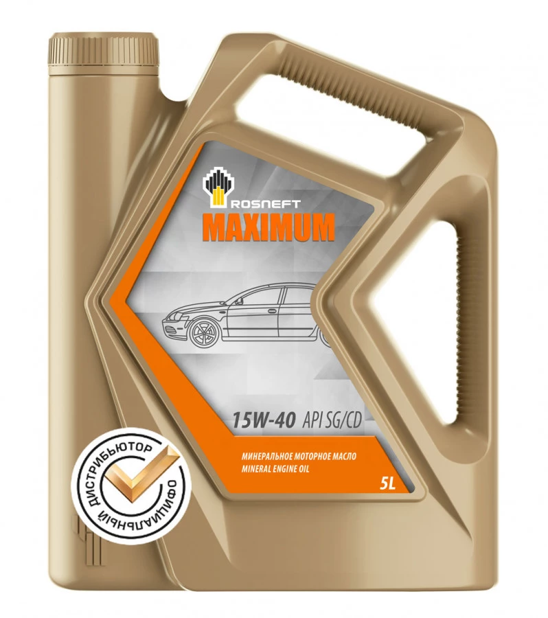ROSNEFT Maximum 15W–40, 5L, артикул Mobil 40814450
