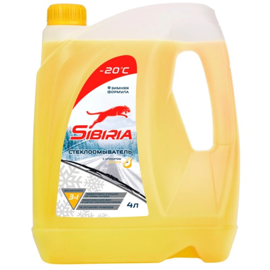 SIBIRIA Стеклоомывающая жидкость -20С  Дюшес, 4L, артикул Mobil 801001