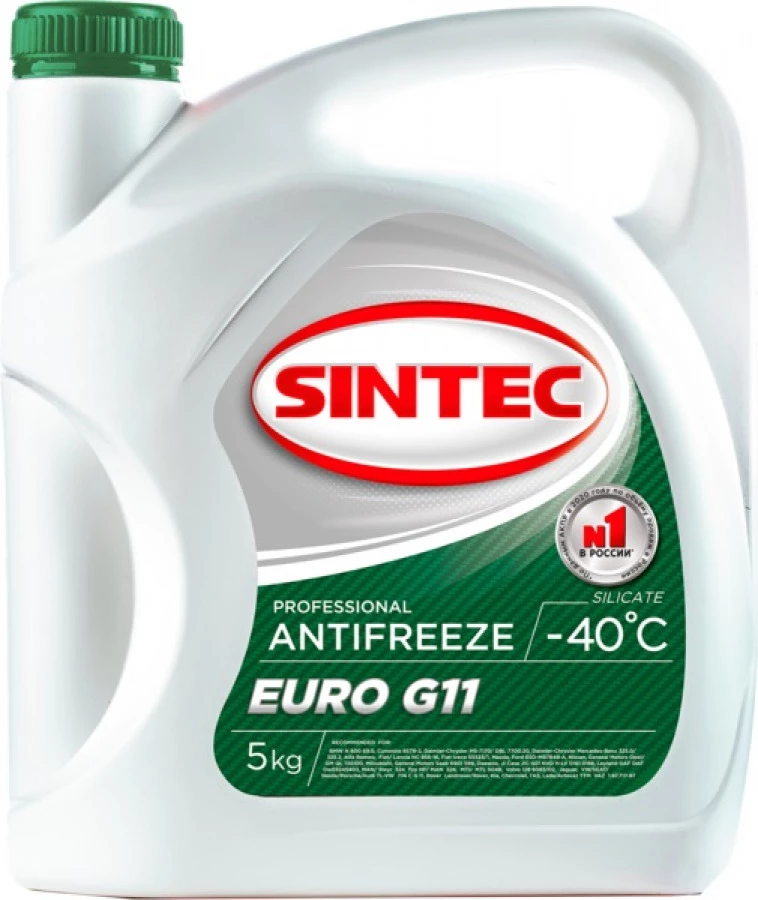 Sintec ANTIFREEZE EURO G11 (-40), 4X5L, артикул Mobil 800523