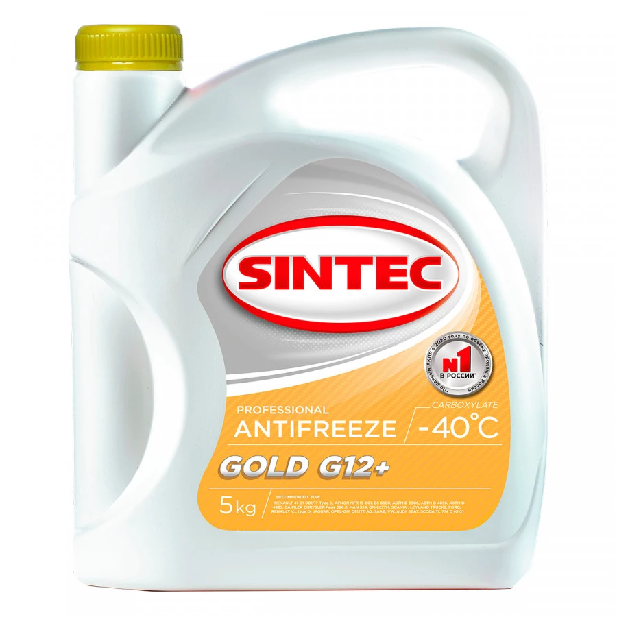 Sintec ANTIFREEZE GOLD G12+ 5L, артикул Mobil 800526