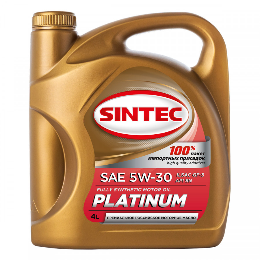 SINTEC PLATINUM SAE 5W-30 API SN, ILSAC GF-5, 4L, артикул Mobil 801973