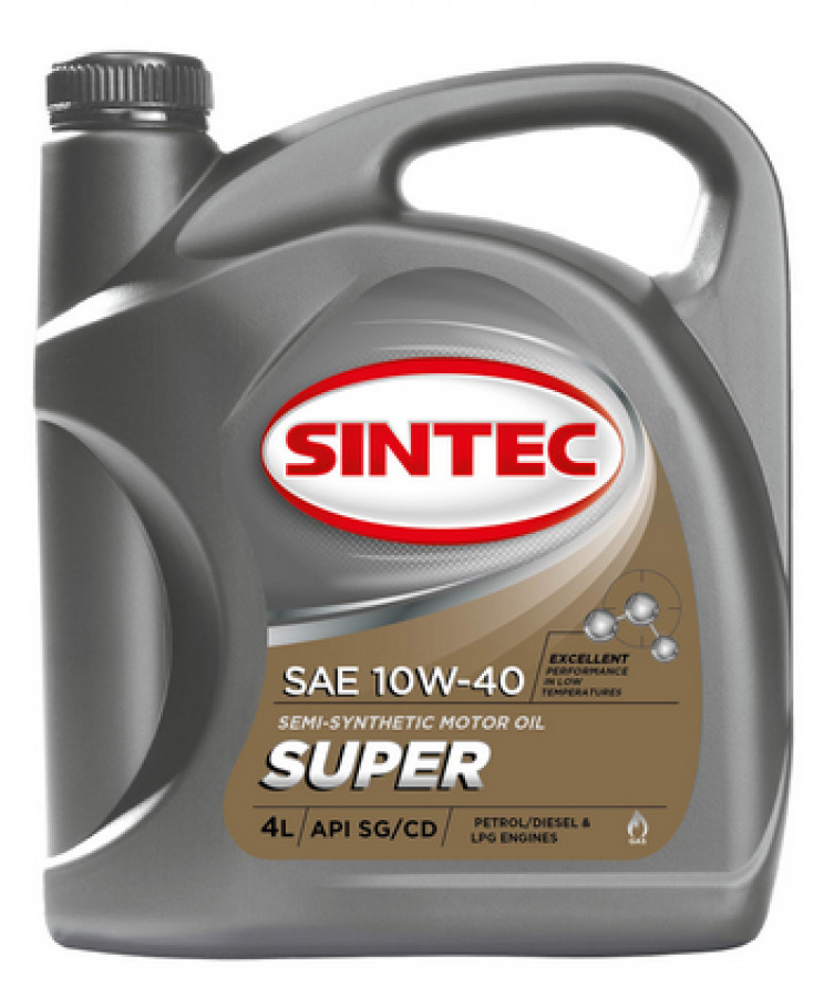 SINTEC SUPER SAE 10W-40 API SG/CD, 4L, артикул Mobil 801894