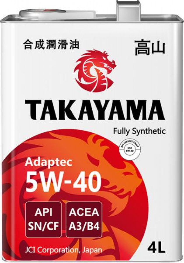 TAKAYAMA ADAPTEC SAE 5W-40 ACEA A3/B4 API SN/CF, 4L, артикул Mobil 605587