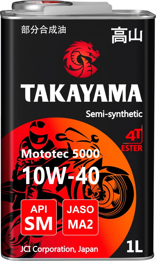 TAKAYAMA MOTOTEC 5000 4T SAE 10W-40 API SM JASO MA-2, 1L, артикул Mobil 605573