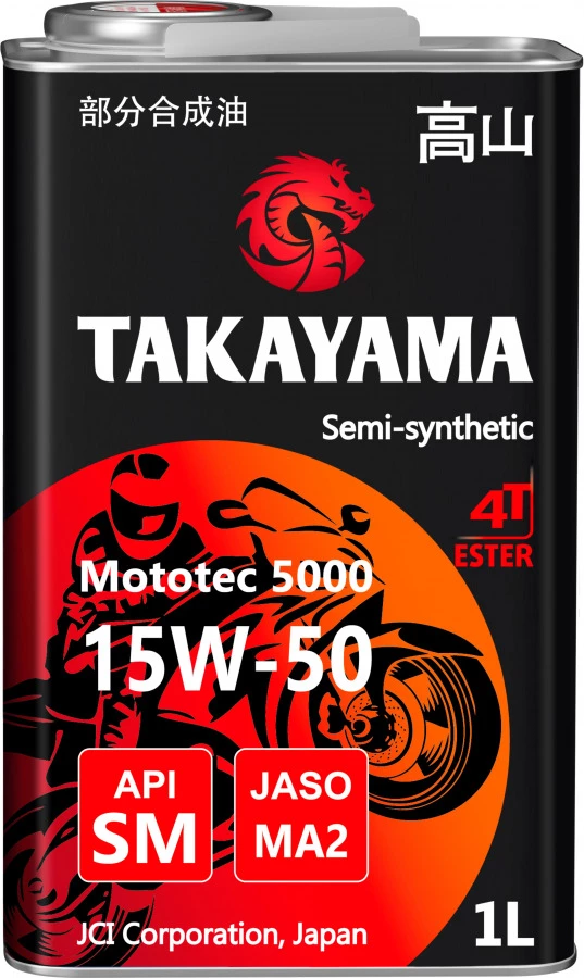 TAKAYAMA MOTOTEC 5000 4T SAE 15W-50 API SM JASO MA-2, 1L, артикул Mobil 605574