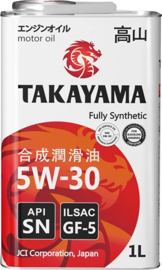 TAKAYAMA SAE 5W-30 ILSAC GF-5, API SN, 1L, артикул Mobil 605042