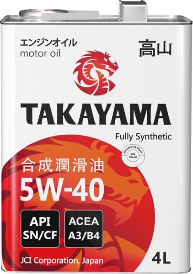 TAKAYAMA SAE 5W-40 API SN/CF, ACEA A3/B4, 4L, артикул Mobil 605045