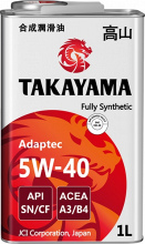 Товар TAKAYAMA Adaptec SAE 5W-40 ACEA A3/B4 API SN/CF, (металл), 1L