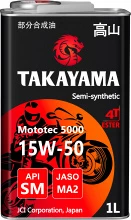 Товар TAKAYAMA MOTOTEC 5000 4T SAE 15W-50 API SM JASO MA-2, 1L