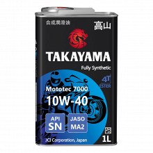 Товар TAKAYAMA MOTOTEC 7000 4T SAE 10W-40 API SN JASO MA-2, 4L